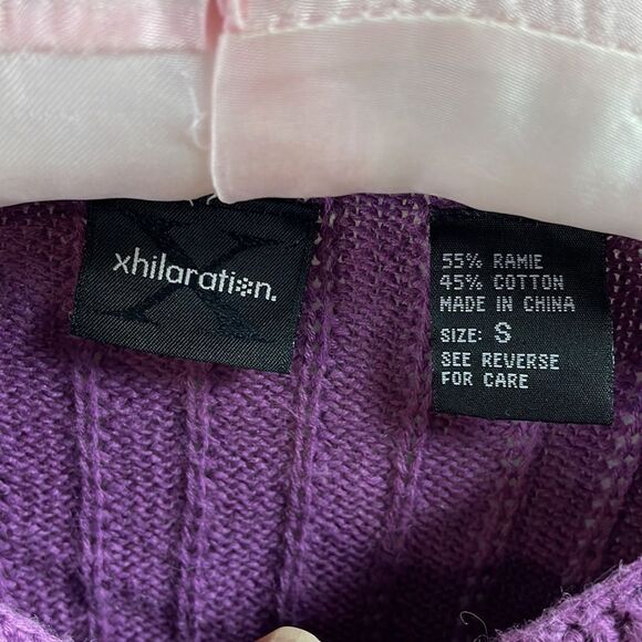 Exhilaration Purple Pullover Long Sleeve Sweater, Size Small - Picture 3 of 6